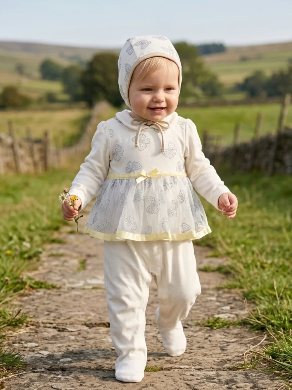 Baby girl starters cute set hat and tutu romper 12m